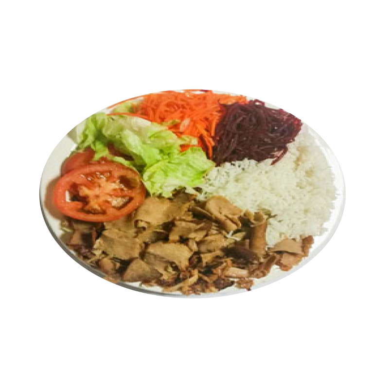 PLATO KEBAB (ternera, pollo o mixto) (ensalada, arroz y carne)