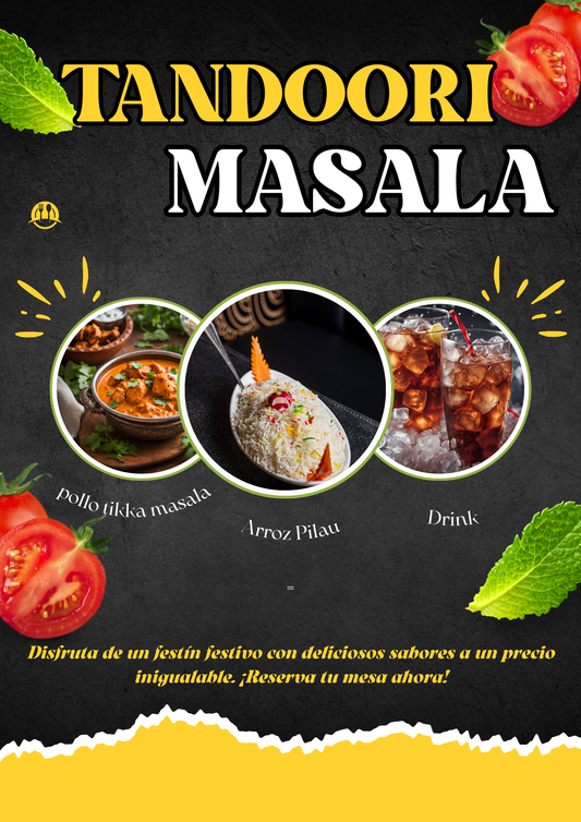 Combo Deal - 1 : Chicken Tikka Masala + Pilau Rice + Drink