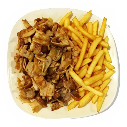 PLATO KEBAB (ternera, pollo a mixta) (patatas y carne)