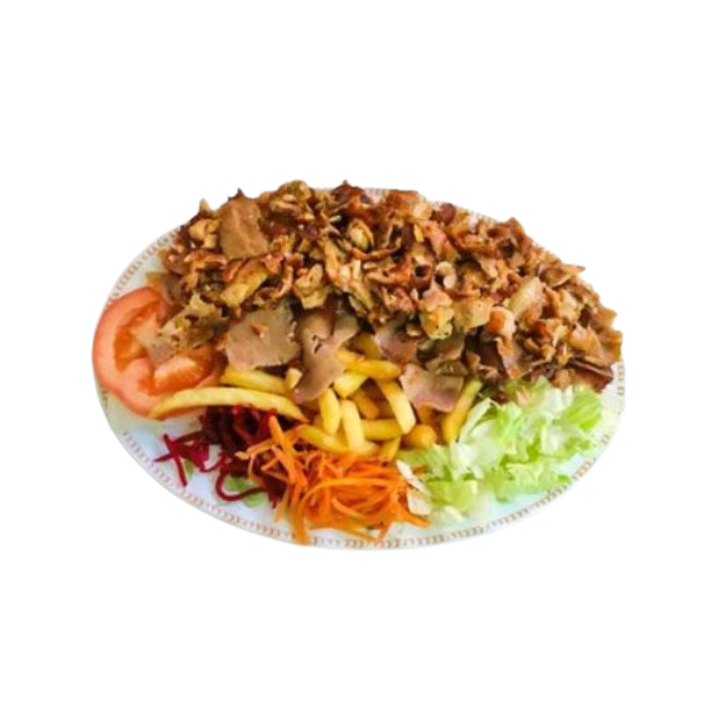 PLATO KEBAB (ternera, pollo o mixto) (patatas, ensalada y carne